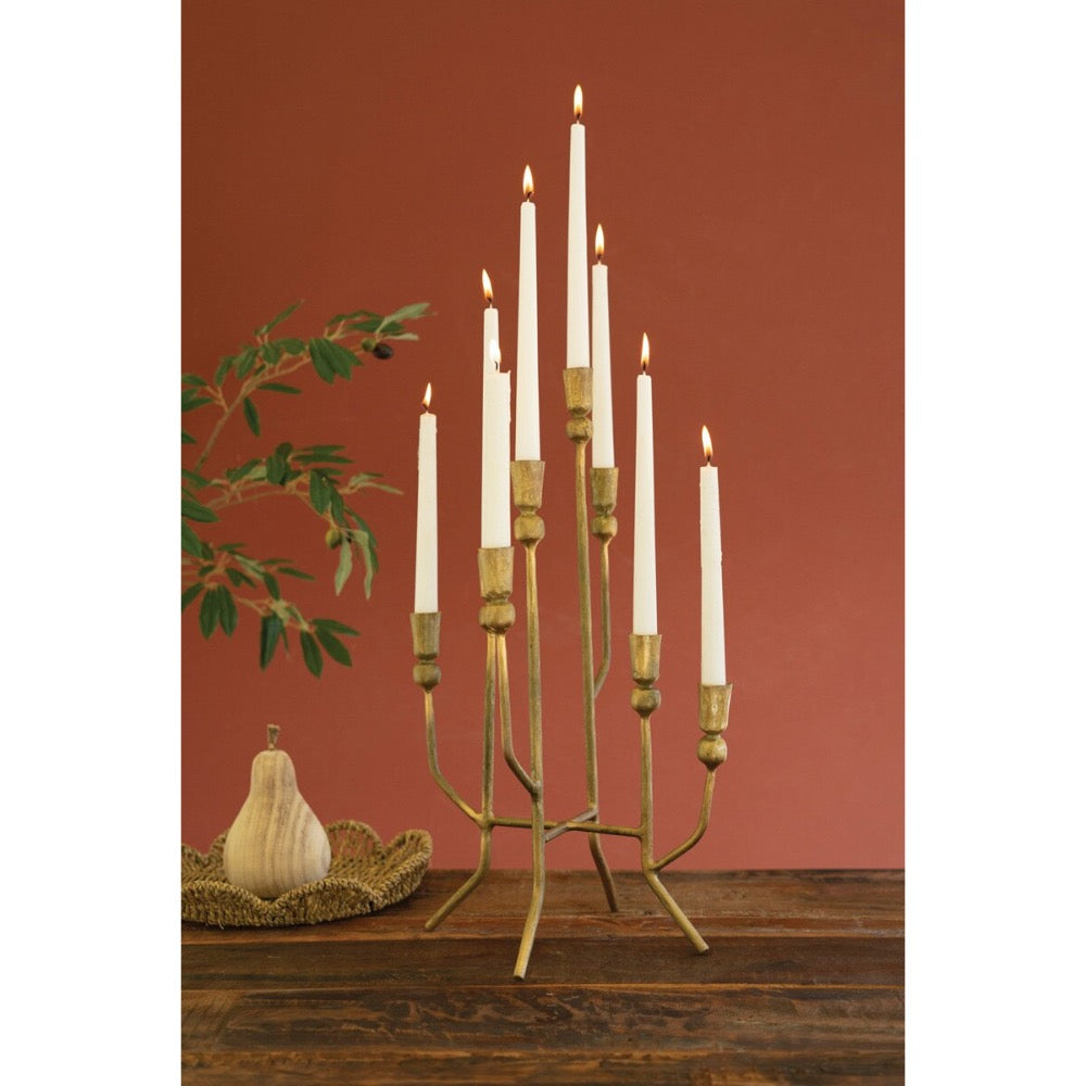 candelabra 8 taper aged gold