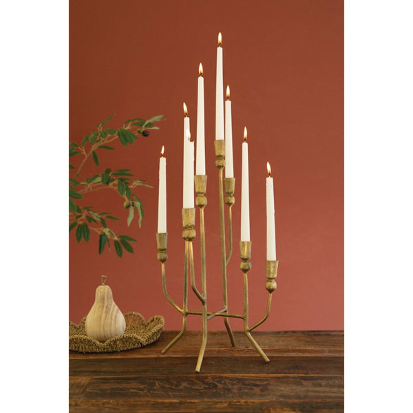candelabra 8 taper aged gold