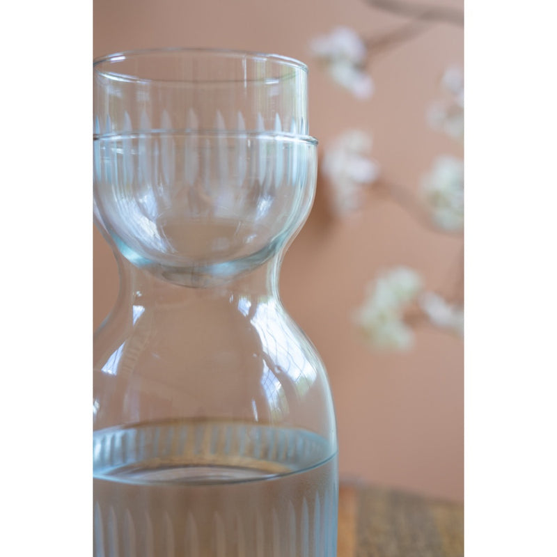 glass water cup and carafe