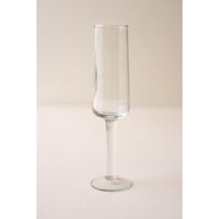 clear hammered glass champagne flute