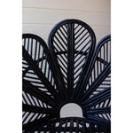 black flower frame cane chair