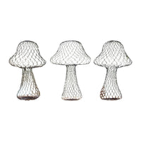 wire mushroom decor set of three