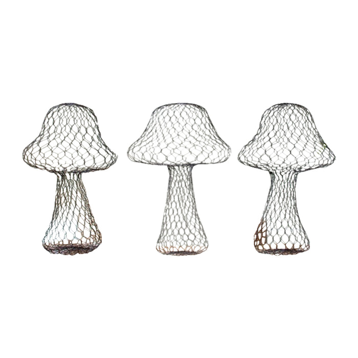 wire mushroom decor set of three