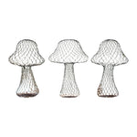 wire mushroom decor set of three
