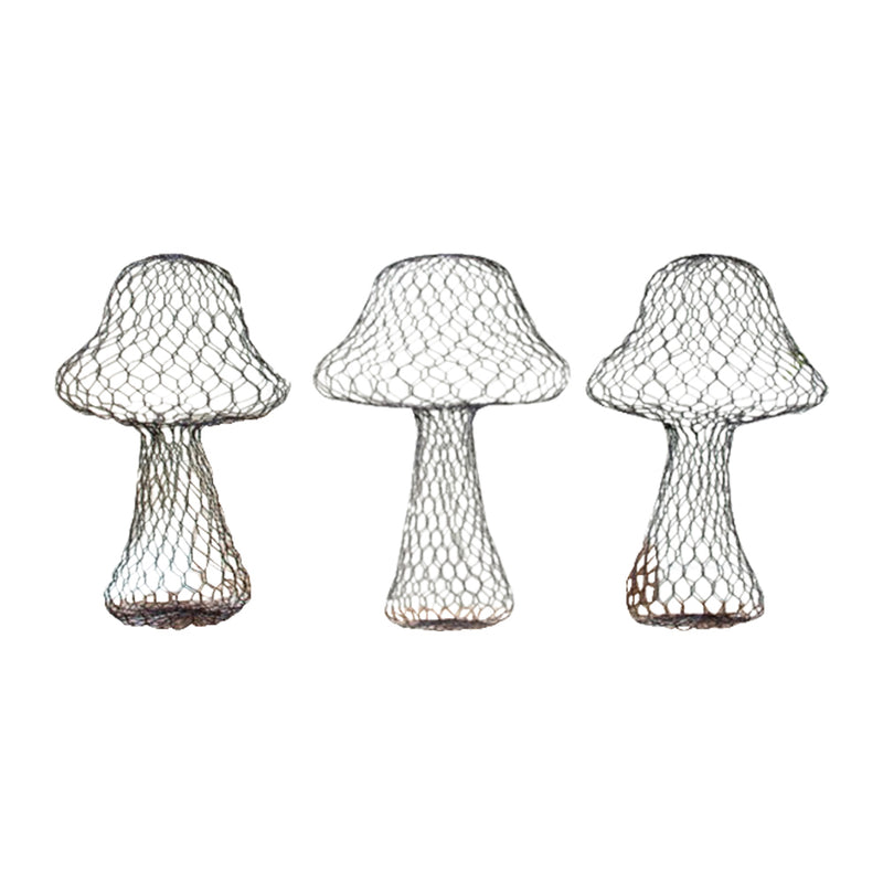 wire mushroom decor set of three