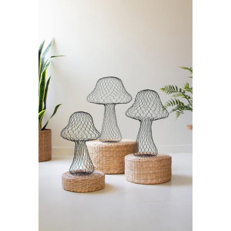 wire mushroom decor set of three