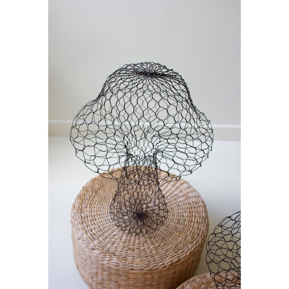 wire mushroom decor set of three