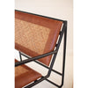 modern rocking chair iron woven cane leather 