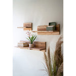 wood floating shelves set of three natural wood live edge acacia