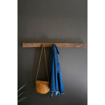 recycled wood coat rack forged hooks natural 