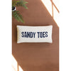 sandy toes hand hooked pillow
