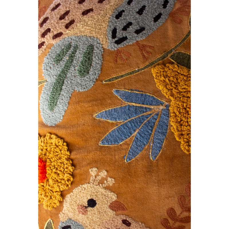 embroidery pillows birds multi color set of 2