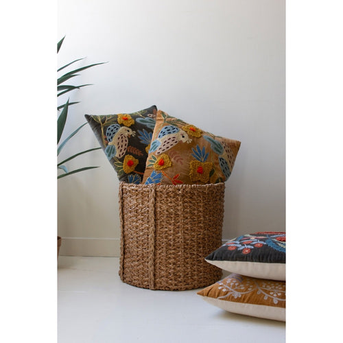 embroidery pillows birds multi color set of 2