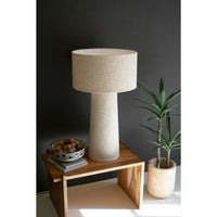 white boucle fabric table lamp shade