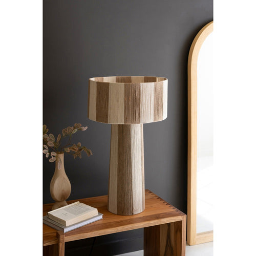 natural khaki stripe jute table lamp shade