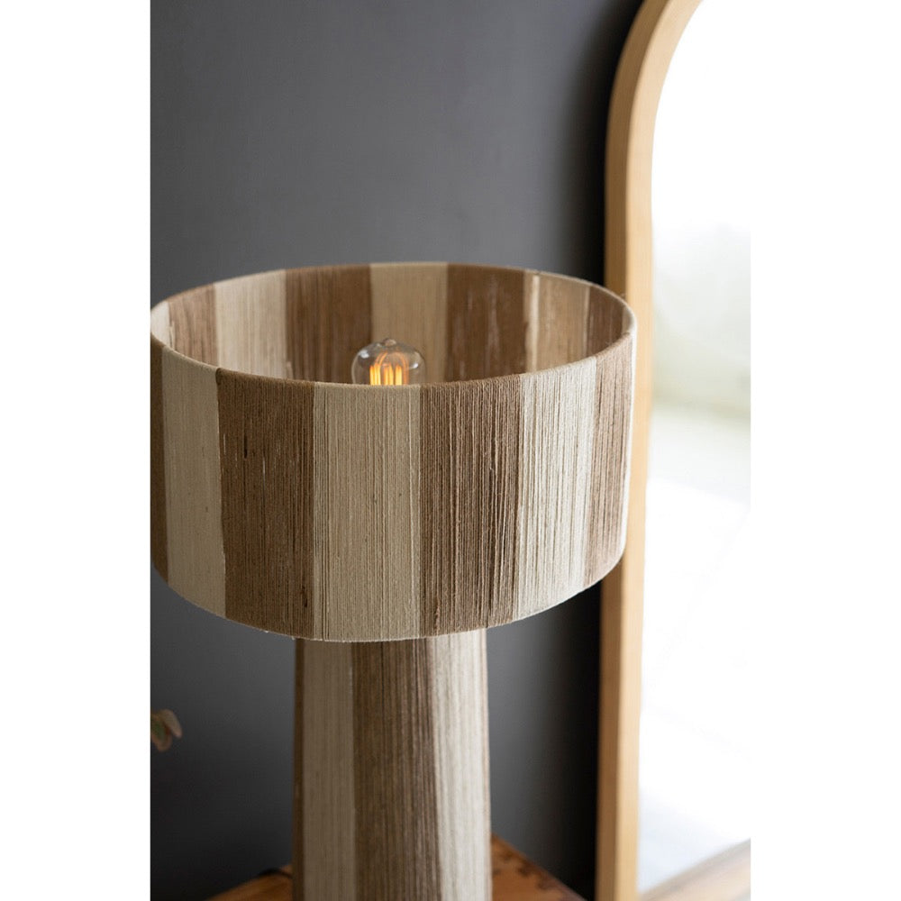 natural khaki stripe jute table lamp shade