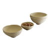 paper mache bowls set of three round cream varied sizes