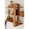 acacia wood three tiered adjustable shelf
