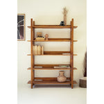 mango wood bookshelf teak natural shelves