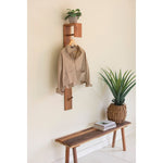 wooden wall closet natural pegs storage