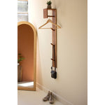 wooden wall closet natural pegs storage