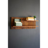 tambour wood shelf brown made in india