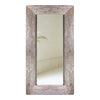 oversized floor mirror white washed rectangle wood