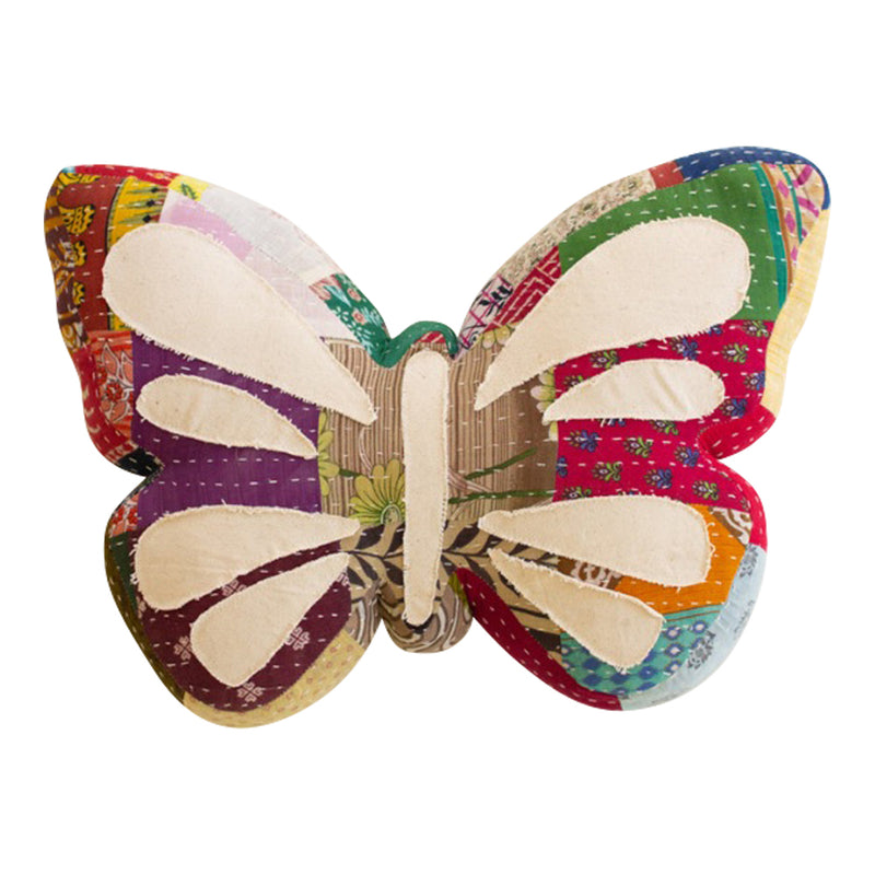 colorful butterfly throw pillow kantha throw