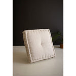 boucle pearl square floor cushion neutral 