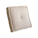 boucle pearl square floor cushion neutral