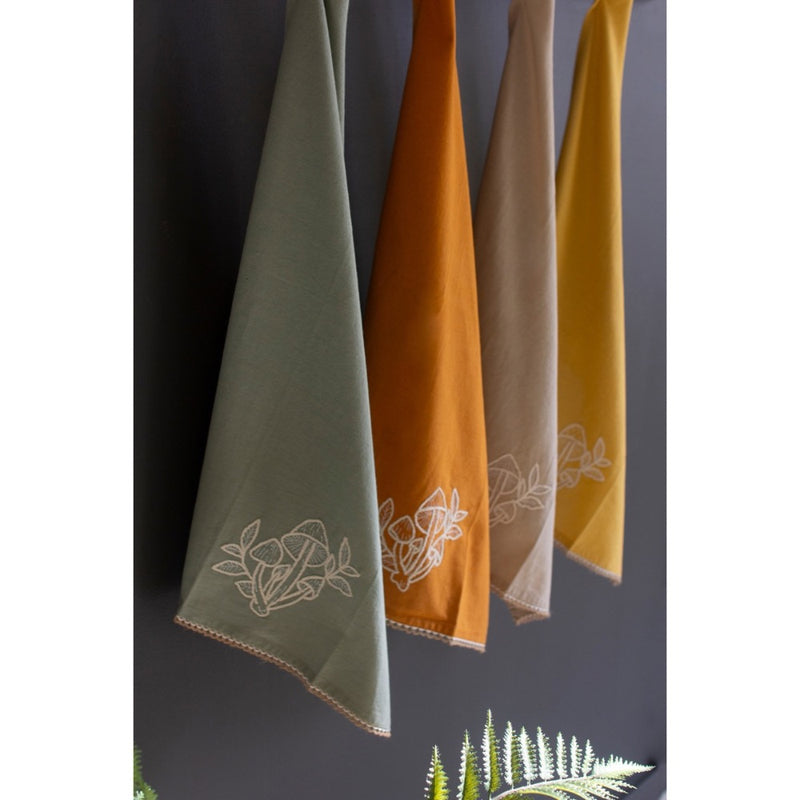 mushroom tea towels set 