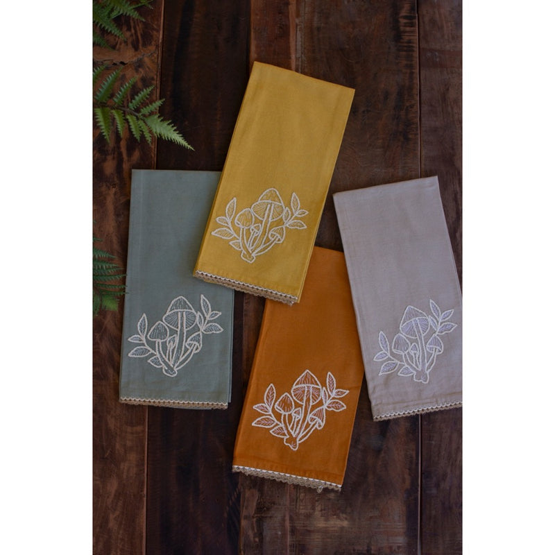 mushroom tea towels set 