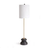 lamp tall narrow turned wood black gold 