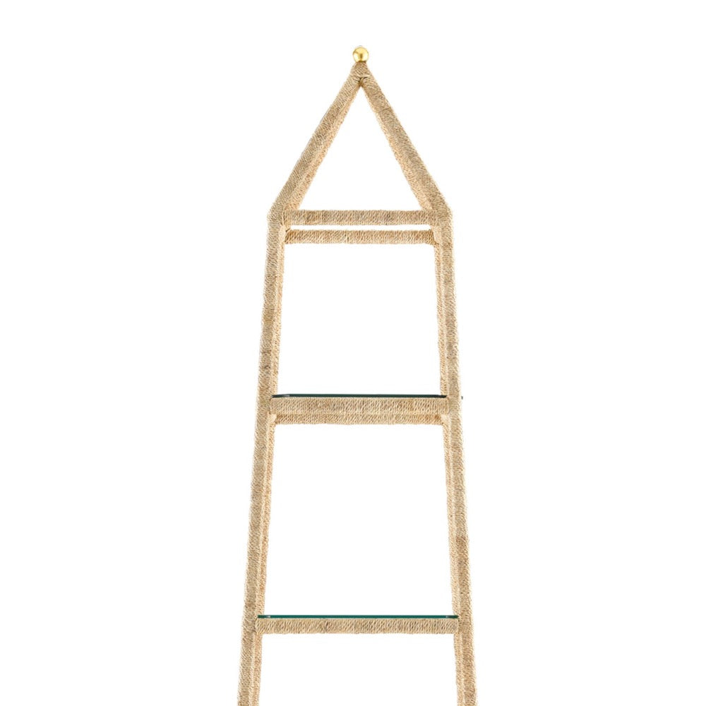 etagere tapered 4 shelf rope wrapped frame