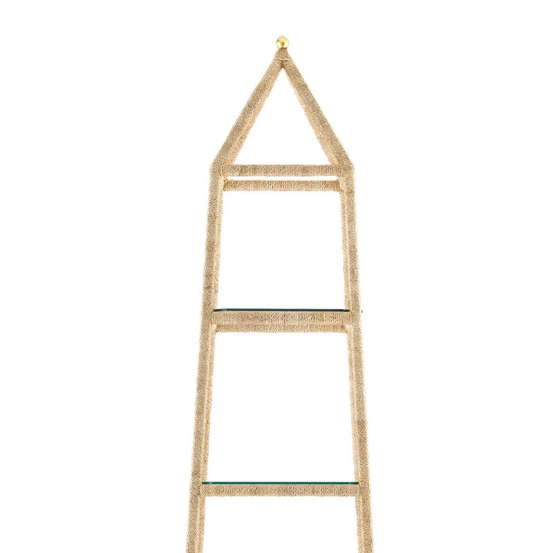 etagere tapered 4 shelf rope wrapped frame