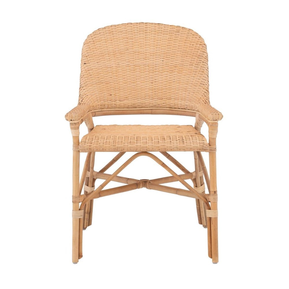 rattan dining arm chair natural concave back