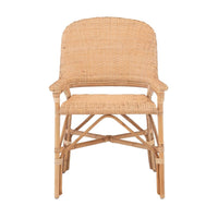 rattan dining arm chair natural concave back