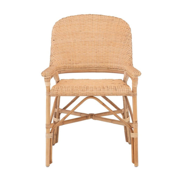 rattan dining arm chair natural concave back