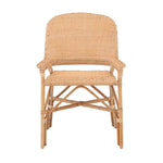 rattan dining arm chair natural concave back