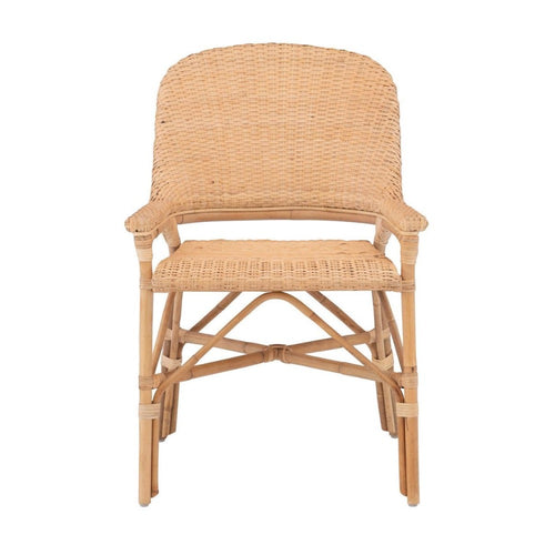 rattan dining arm chair natural concave back