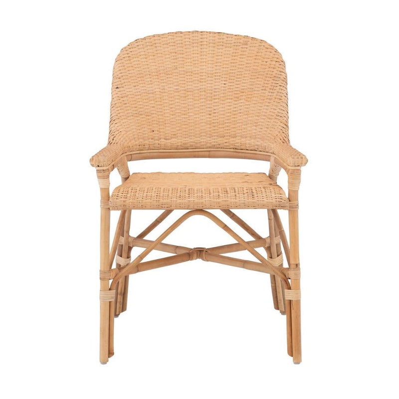rattan dining arm chair natural concave back