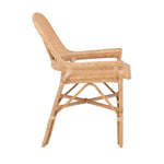 rattan dining arm chair natural concave back
