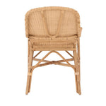 rattan dining arm chair natural concave back