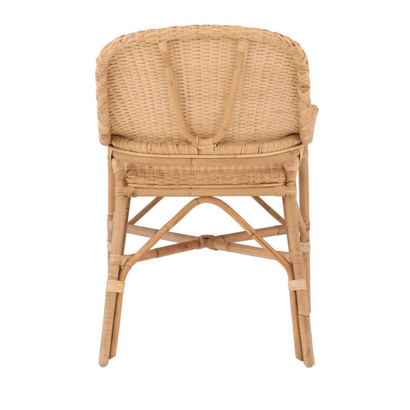 rattan dining arm chair natural concave back