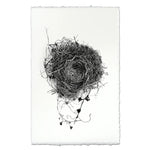 photography black white handmade paper bird nest #3