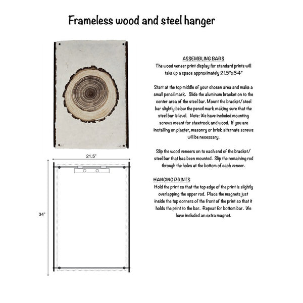 wood steel hanger display