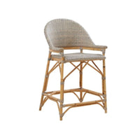 wood woven counter stool gray natural