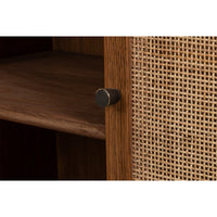 sideboard oak wood natural door rattan open frame