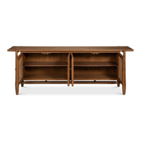 sideboard oak wood natural door rattan open frame