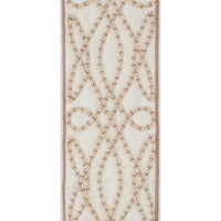 ivory linen blend drapery panels neutral rope embellishment edge